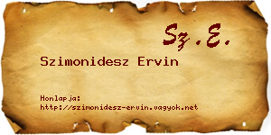 Szimonidesz Ervin névjegykártya