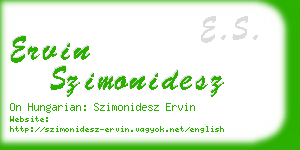 ervin szimonidesz business card